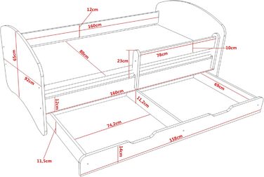 Дитяче ліжко Happy Babies із захистом від падіння для хлопчиків, 160x80 см, для дитячих кімнат з шухлядою, матрац, односпальне ліжко для дітей, біле, синє, з мотивом собаки