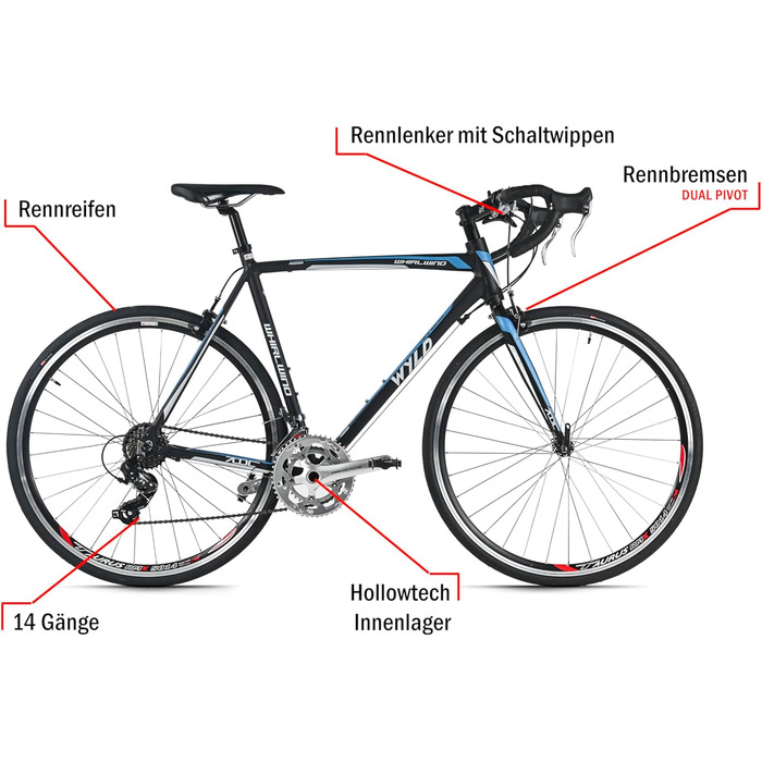 Велосипед WYLD Racing 28&39&39 Whirlwind 70 Black 14 передач Чорний 60 см