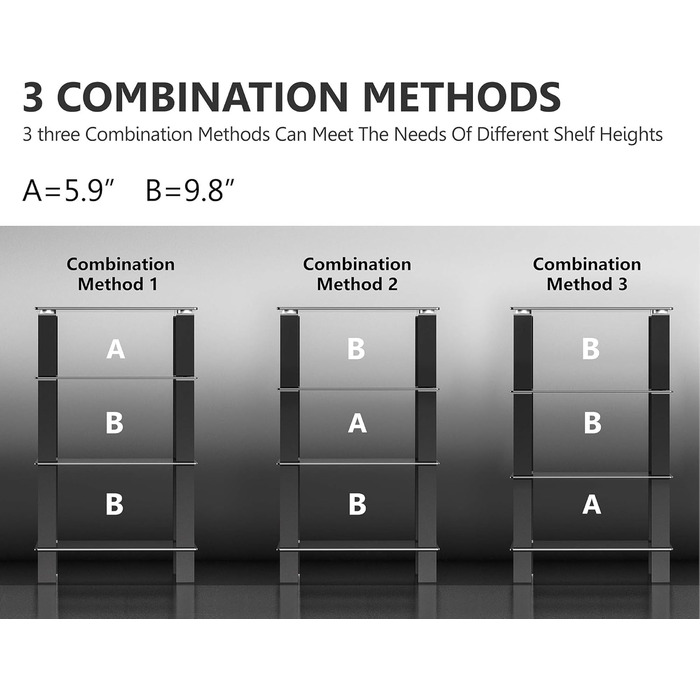 Стійка під телевізор Hi-Fi полиця Аудіо шафа скло та алюміній 600x455x770 мм 600*455*770 мм