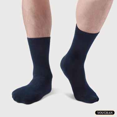 Пар безшовних ділових шкарпеток для чоловіків та жінок, дихаючі бавовняні чоловічі шкарпетки, 10 пар, сині, розмір 43-46, 10