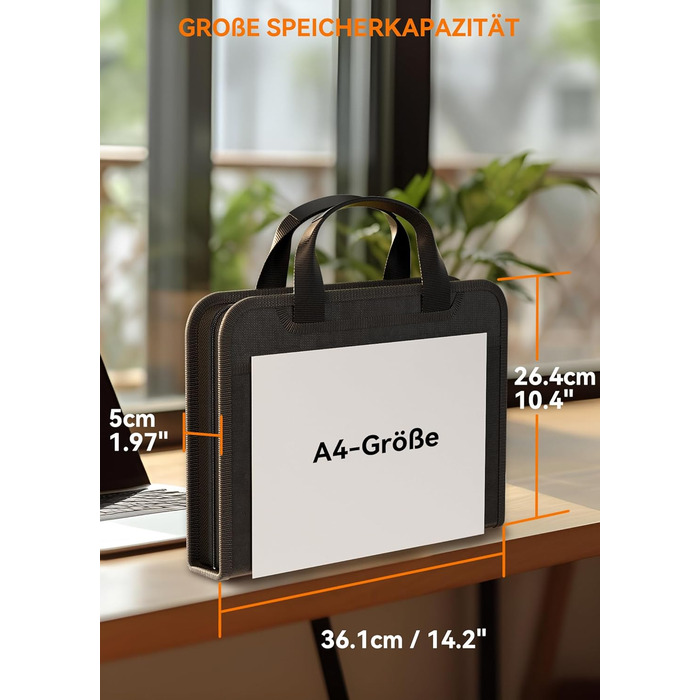 Папка для документів ABC life A4 для важливих документів, вогнетривкий футляр для документів A4 з 13 відділеннями та ручкою, папка-гармошка для сертифікатів, органайзер для проїзних документів, паспорта, чеків