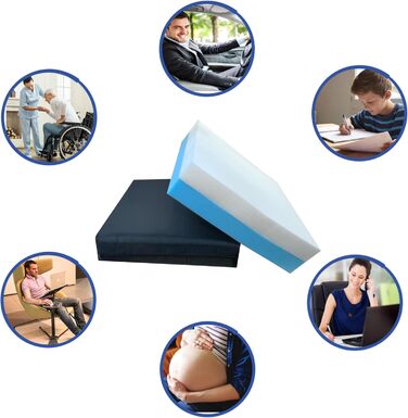 Змішані протипролежневі подушки для інвалідних візків - ортопедичні з водонепроникним та дихаючим чохлом, наповнені в&39язкоеластичною піною та піною HR Comfort.