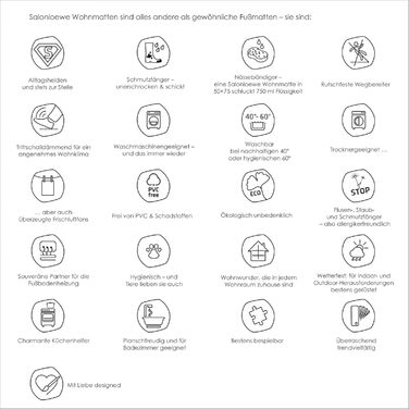 Килимок Salonloewe Ronny Stripes сірий без рамок 35x120 см, доріжка для паркування взуття, яку можна прати, легко чистити, безпечний для сушильної машини, нековзний, гума та поліамід 35 x 120 см (прямокутний)