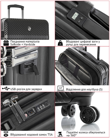 Валіза Heys Charge-A-Weigh ll (M) Black (10131-0001-26)
