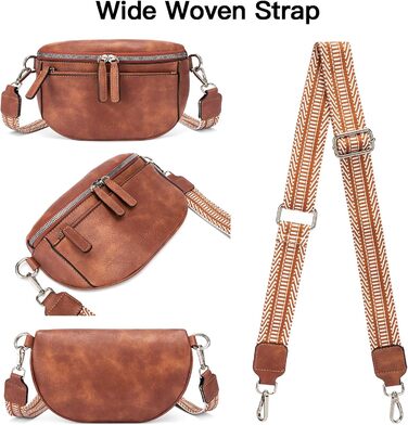 Жіноча сумка на поясі, жіноча сумка з поліуретанової шкіри з широким ремінцем, жіноча сумка на плече з невеликим регульованим ремі