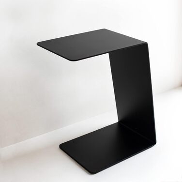 С-подібний журнальний столик MILUKA, чорний метал, 30x40 см Невеликий столик для вітальні, столик для дивана або столик для ноутбука Сучасний дизайн для вітальні та балкону