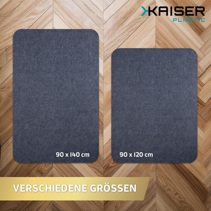 Захисний килимок для підлоги Kaiser, темно-сірий, 90x140 см - килимок для столу, темно-сірий - килимок для стільця - нековзний килимок для стільця - захисний килимок для офісних стільців - килимове покриття, 90 x 140 см