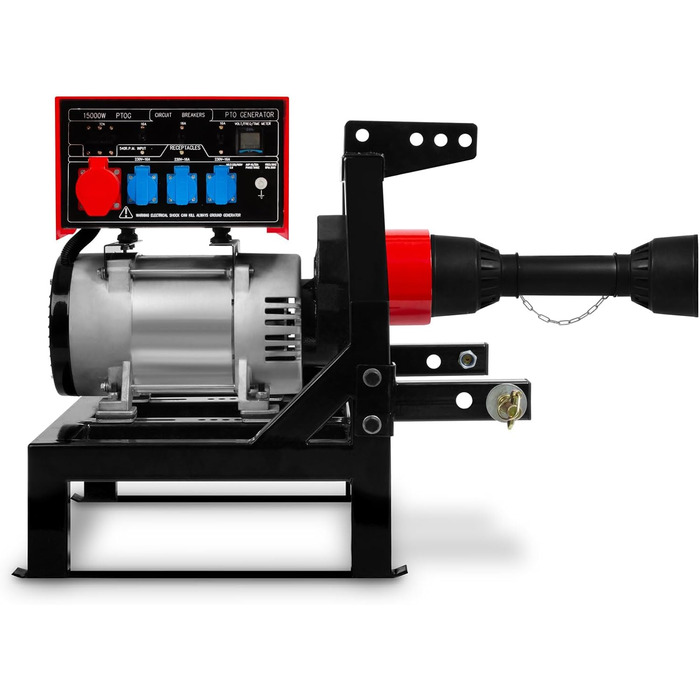 Генератор ВВП EBERTH 18.75 кВА, аварійний генератор AVR, 3x230V / 400V IP44, ВВП 1-3/8 6 зубів, 3-х точкова підвіска, генератор для сільського господарства, рекомендована потужність ВВП 25 к.с.
