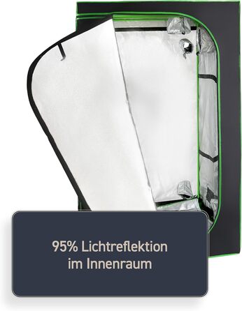 Тент для вирощування Rapid Teck Grow Zelt (60 x 60 x 120 см) Міні-теплиця для дому Чорно-зелений Гроубокс, шафа для вирощування, темна кімната, рослинний намет, теплиця для розсади, гроу-тент 60 x 60 x 120 см, Чорний/Зелений