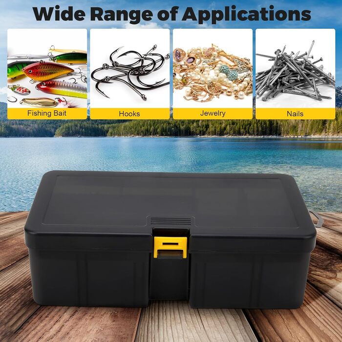 Пластикова коробка для приманки великої місткості, двошарова коробка для приманки, рибальська коробка зі знімним відділенням, багатофункціональний футляр для зберігання рибальських аксесуарів, міцна та довговічна, k