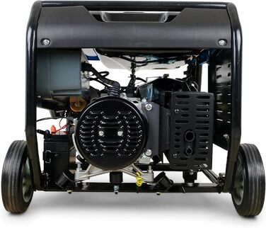 Бензиновий генератор 15 к.с. з електричним стартером Мобільний генератор 400 В 2 x 230 В 6,5 кВт 3-фазний високовольтний генератор 4-тактний бензиновий двигун 420 куб.см Тихий генератор 93 дБ(A)