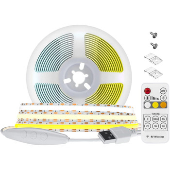 Настроювана гнучка світлодіодна стрічка високої щільності теплого білого-холодного білого (3000K-6000K) 5M DC24V 640 світлодіодів/м 14 Вт/м Регульована світлодіодна стрічка CRI90 з можливістю регулювання яскравості для прикраси своїми руками (не вміст, дж