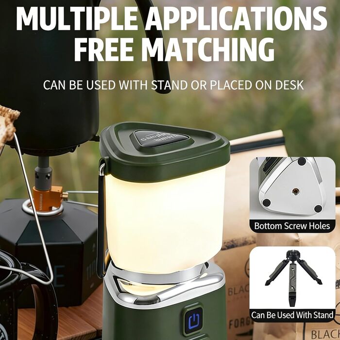 Портативний кемпінговий ліхтар, портативна атмосферна лампа, з регульованою яскравістю, підвісна лампа для намету, нічники для активного відпочинку, кемпінгу, риболовлі, надзвичайних ситуацій, освітлення