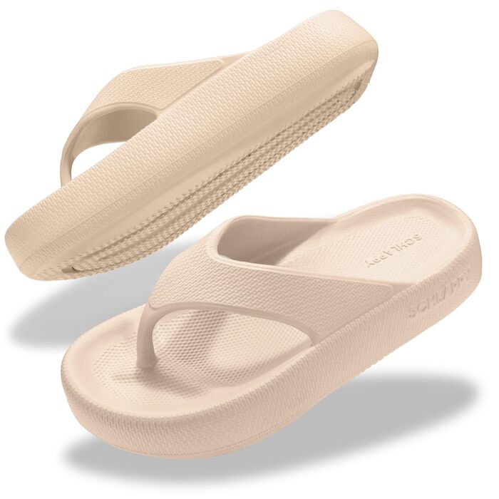 Оригінальні шльопанці, сандалі-стрінги для жінок та чоловіків, пляжне взуття в стилі сандалів, 100 без пластику, водонепроникні та нековзні, розмір 40/41 EU, бежевий