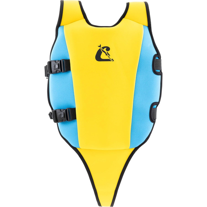 Плавальний жилет Little Turtle - Дитячий неопреновий рятувальний жилет з подвійною ручкою - Відмінно допомагає підтримувати плавучість та рівновагу у воді - Світло-блакитний/жовтий M 3-6 років