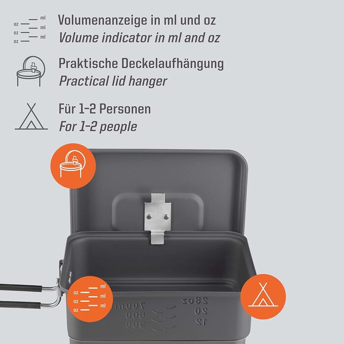 Набір для приготування їжі на твердому паливі Esbit, твердоанодований алюміній