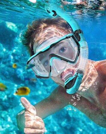 Набір для дорослого підводного плавання, покращена маска для дайвінгу та трубка, набір масок для підводного плавання із сухим верхом, професійне спорядження для дорослого підводного плавання, плавання, дайвінгу та підводного плавання з аквалангом (прозори