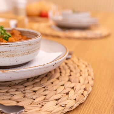 Скатертина з водяного гіацинта, кругла скатертина, кругла скатертина ручної роботи, килимок для тарілок на обідній стіл і прикраса