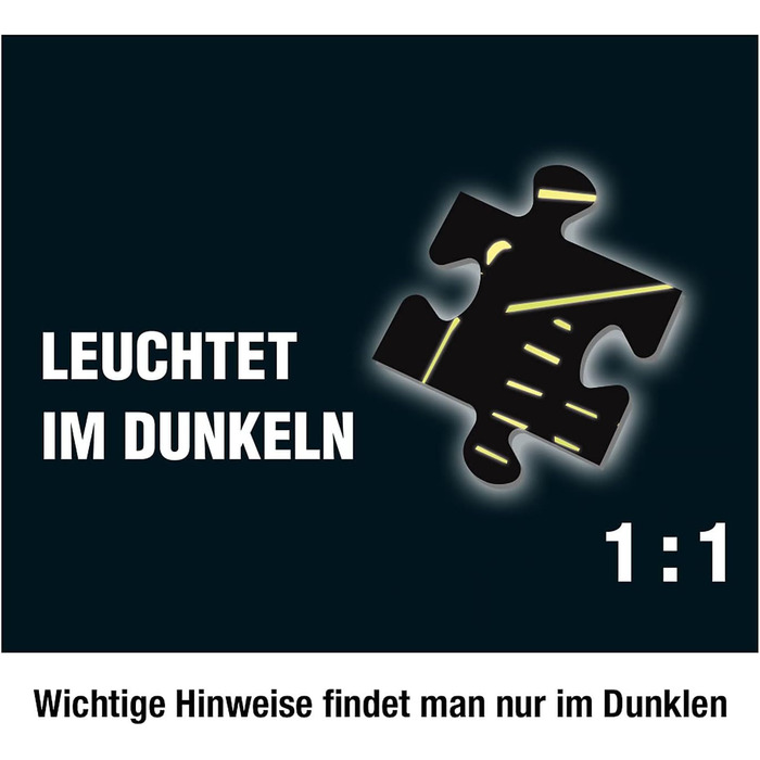 Три слідчі - Пазл Кримінал - Вілла загадок КОСМОС 697976, 300 елементів, Світиться в темряві, з УФ лампою, Читання, головоломка, р