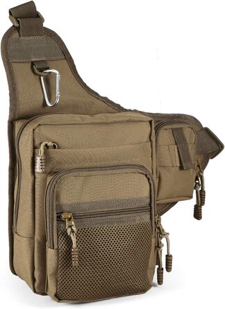 Рибальська сумка Lixada з відділеннями, багатофункціональна, водонепроникна, 32 x 39 x 12 см хакі