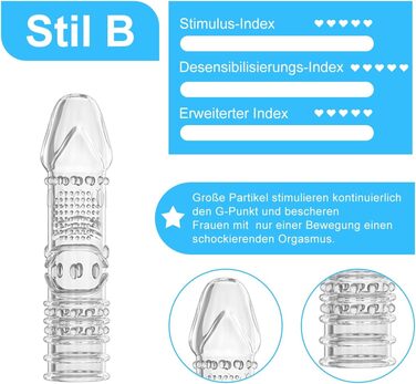 Набір з 4 силіконових насадок на пеніс QUEEN'S STORY