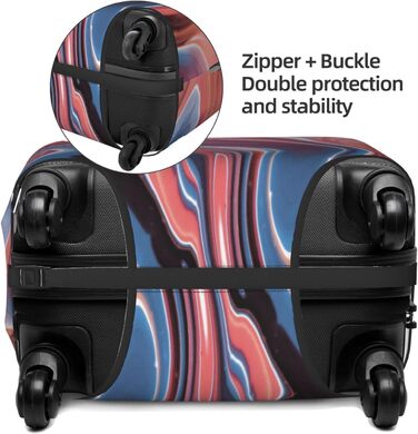 Чохол на валізу Абстрактний рожевий мармур, еластичний, водостійкий, захисний, для подорожей та роботи (розмір валізи 45,7 - 81,3 см), чорний, розмір S