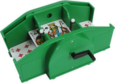 Механічний змішувач карт ASS Altenburger 22574033 Vario з ручним приводом, для різних форматів карт, в картонній коробці, зелений, розміри 24,3 x 15,7 x 10,6 см