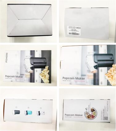 Машина для приготування попкорну з гарячим повітрям, домашня машина для приготування попкорну потужністю 1200 Вт, швидкий попкорн за 2 хвилини, без жиру та олії, включаючи мірну ложку для кукурудзи, компактний дизайн, для домашнього відео та різдвяних веч