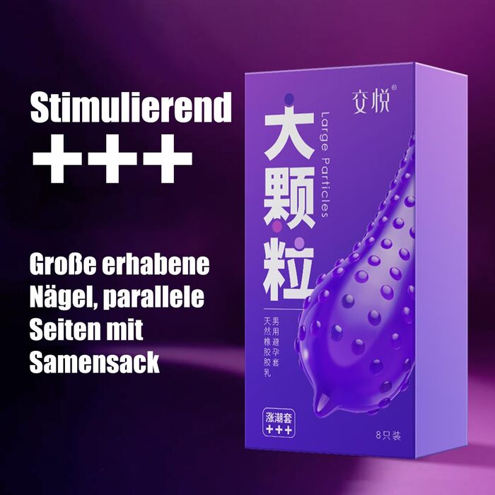 Презервативи JIAOYUE з рельєфними точками, 8 шт