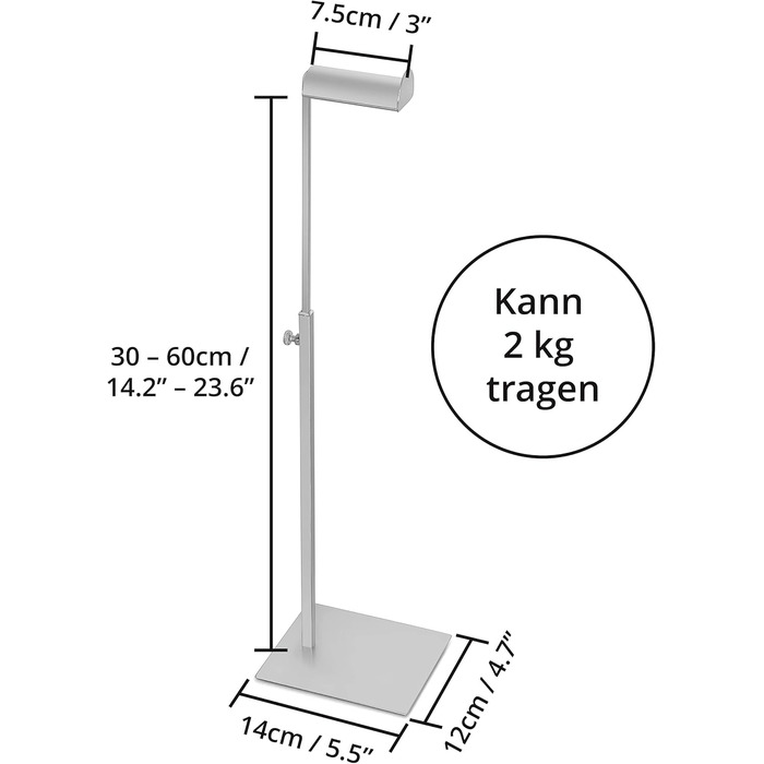 Регульована підставка для сумочки з нержавіючої сталі 2 шт. - Багатофункціональна підставка для сумочки для капелюха, прикрас, аксесуарів - Легке регулювання висоти, стійка плоска основа - Блискуче металеве срібло, 8