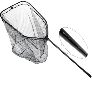 Великий гумовий підсак для човна Zite Fishing/Рибальська сітка Підсак для щуки та судака 70x85x85 см Гумований рибальський підсак, складний з мірною стрічкою - Гумова рибальська сітка для хижаків