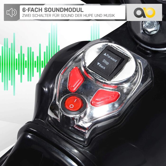 Дитячий електромотоцикл C051 - Вантажопідйомність 25 кг - Електричний дитячий триколісний велосипед зі звуковим модулем - Дитячий