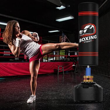 Боксерська груша, що стоїть окремо, 180,3 - 117,9 кг, важка боксерська груша з 12 присосками, підставка для кікбоксингу, спортзалу