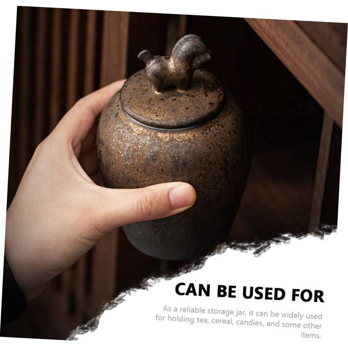 Керамічна ємність для чаю, щільно закривається, невелика побутова банка для зберігання чаю, контактує з харчовими продуктами, міцна та практична кришка