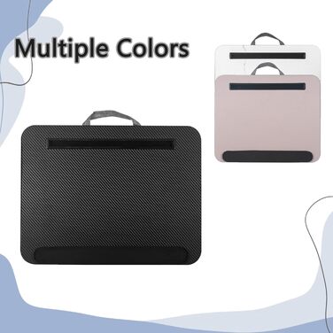 Складаний столик для ноутбука до 16 дюймів з підставкою для планшета, вбудованою подушкою та підтримкою зап'ясть, ідеальний для дому та офісу. Чорний ноутбучний столик на коліна з подушкою.