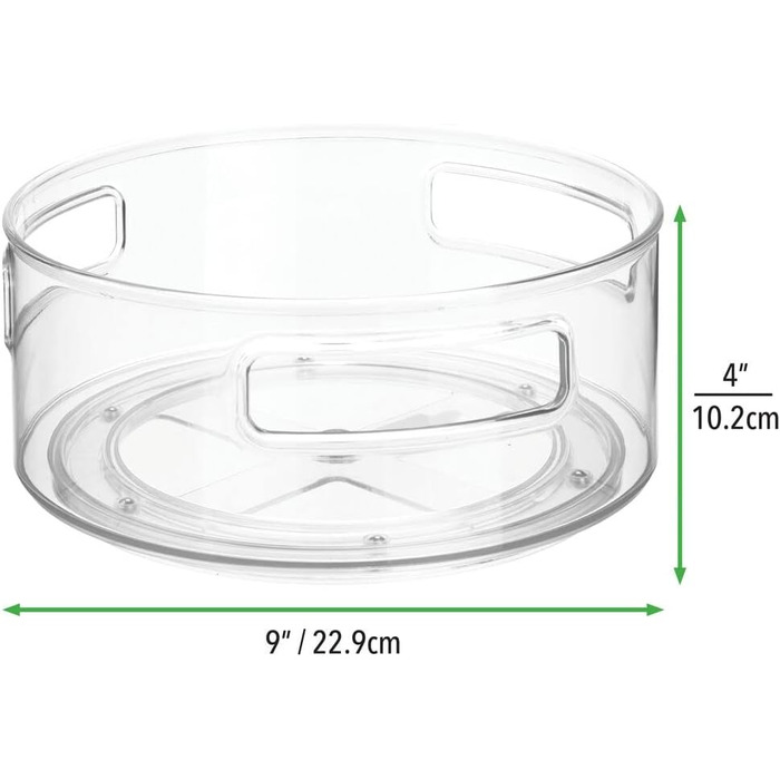 Набір mDesign з 2 обертових косметичних лотків - Стильна полиця для лосьйону, косметики та ліків - Кругле зберігання косметики у ванній кімнаті - Clear 2 Clear