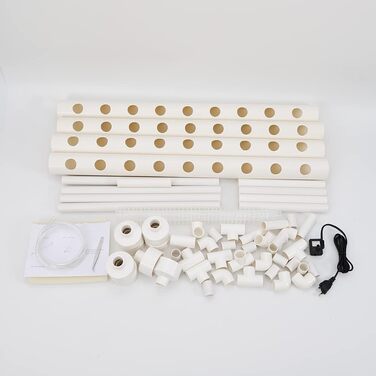 Шаровий набір для гідропонічного вирощування з 36 посадковими місцями, системи вирощування рослин без ґрунту з ПВХ з водяним насосом. Набір для гідропонічного вирощування для вирощування овочів і фруктів на балконах, садах, патіо та подвірях., 1-