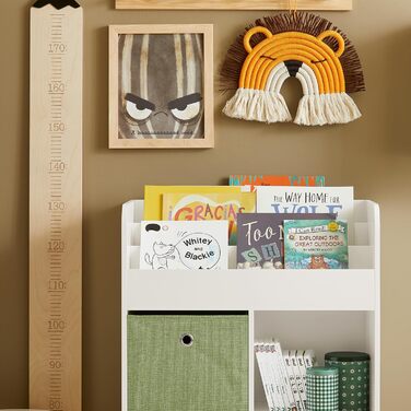 Дитяча книжкова полиця Дитяча книжкова полиця з 2 тканинними ящиками Полиця для іграшок Полиця для зберігання іграшок для дітей Ор