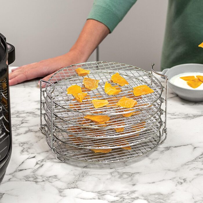 Офіційна стійка для зневоднення ніндзя, 3-рівнева дротяна підставка 4138J301UKE Сумісна з повітряним грилем Ninja Foodi, AG301EU, стійка для дегідратора Silver Grill