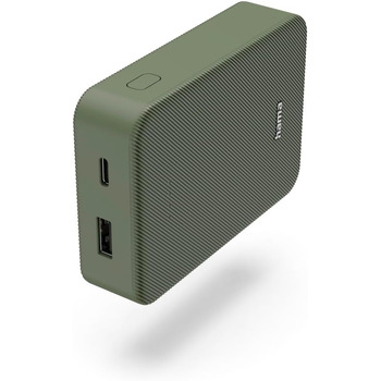 Зовнішній акумулятор з USB C USB A, сертифікований Power Pack, світлодіодний дисплей, акумулятор для аксесуарів мобільного телефону, планшета, Bluetooth-боксу тощо, маленький портативний зарядний пристрій) зелений, 10 10000mAh (