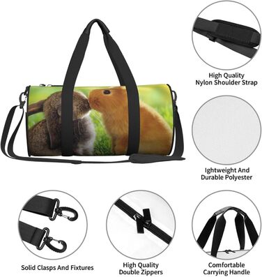 Спортивна сумка для подорожей, дизайн Любов до тварин, чорний колір, універсальний розмір