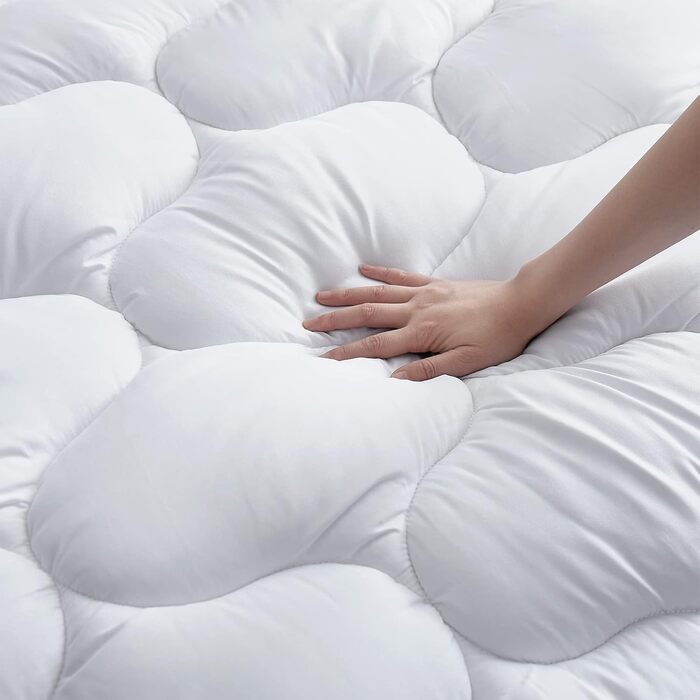 Наматрацник R.SHARE 180x200 см, м&39який топпер 180x200 см, дихаюча обгортка 360, потовщений топпер, можна прати, 3D-сітчастий чохол, сертифікований Oeko-Tex, білий, 180x200 см