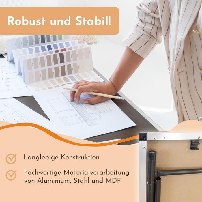 Складаний стіл для шпалер Lemodo Міцний робочий стіл Багатофункціональний стіл з вимірювальною шкалою Стіл для блошиного ринку 300 x 60 см Багатофункціональний стіл, вантажопідйомність до 30,0 кг