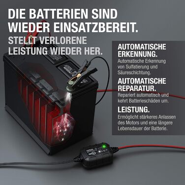 Інтелектуальний зарядний пристрій 2А, зарядний пристрій 6В/12В, крапельний зарядний пристрій і десульфатор з температурною компенс