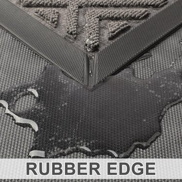 Килимок для внутрішніх та зовнішніх дверей 80x120 см, нековзний килимок для вулиці, гумовий килимок для дверей, килимок для бруду, що миється, килимок для передніх дверей, килимок для вулиці з дренажем, сірий 80x120 см