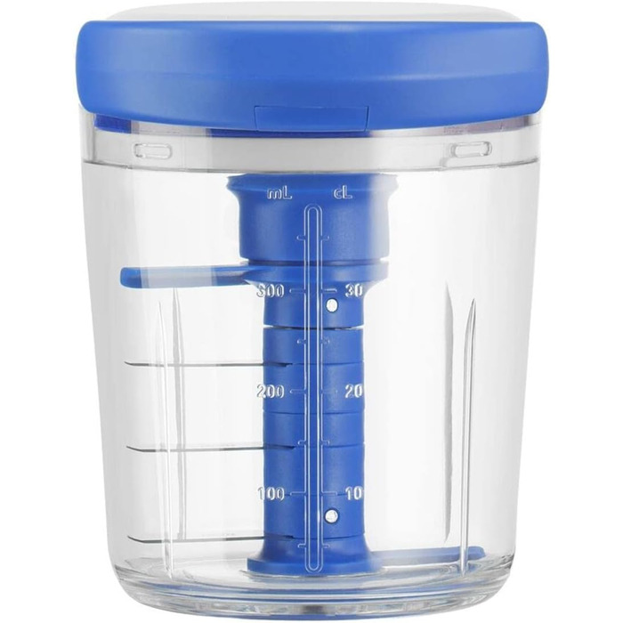 Тефаль Джеймі Олівер K1644344 Чоп і шейкер без світла Ємність 450 мл Мультишредер Універсальний подрібнювач для овочів, фруктів, цибулі, горіхів, часнику білий/синій білий/синій сингл