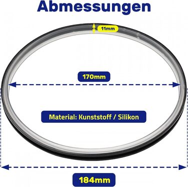 Кільця ущільнювачів для кухонного комбайна Thermomix кришка TM31 Vorwerk Ø 184/170 мм Гарантія 10 років - Monteral