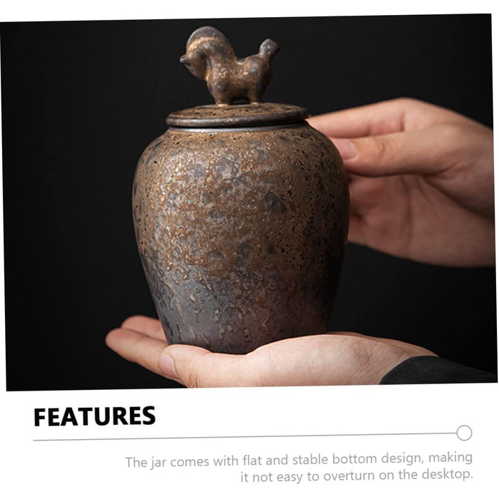 Керамічна ємність для чаю, щільно закривається, невелика побутова банка для зберігання чаю, контактує з харчовими продуктами, міцна та практична кришка