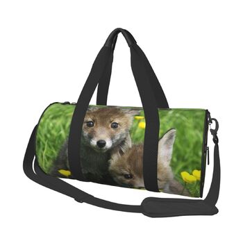 Спортивна сумка-мішок для подорожей, з весняним принтом тварин, чорна, універсальний розмір, дорожня сумка