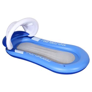 Водяний гамак Queta, надувний матрац, плаваюче водяне ліжко, пляжний матрац, плаваюче крісло з тентом, підголівником та сіткою (синій)